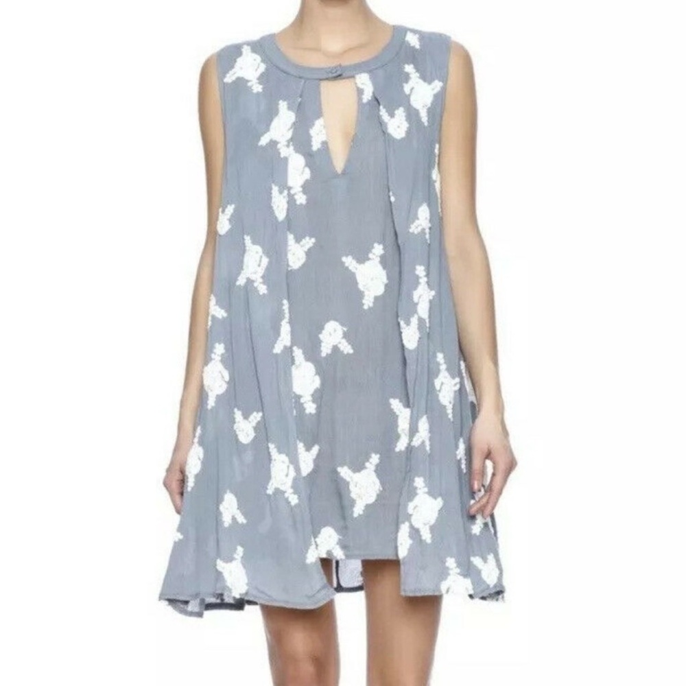 NWT L Oxford Sunday Gray Sleeveless Dress